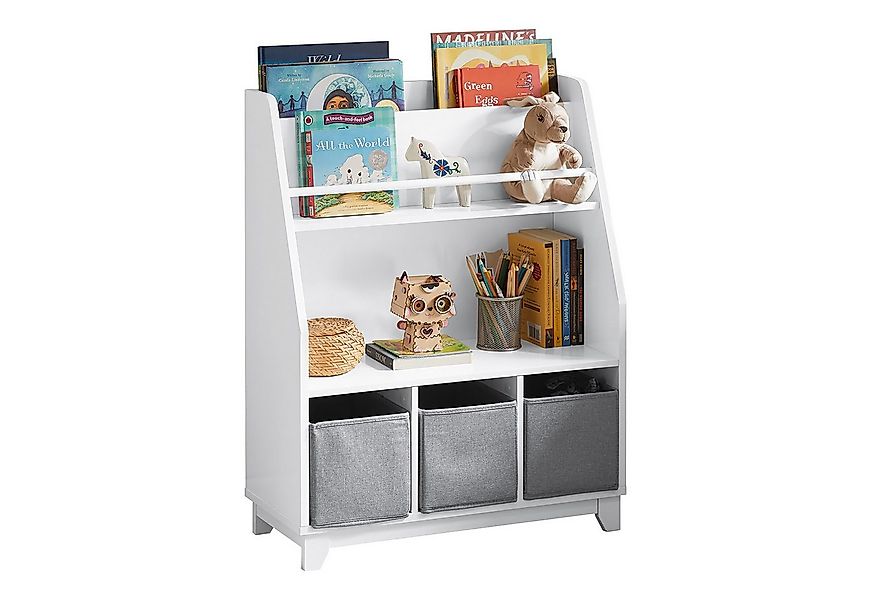 SoBuy Bücherregal KMB34, Kinderregal mit Ablagefächern und 3 Boxen Spielzeu günstig online kaufen