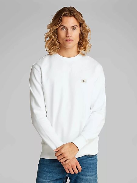 Calvin Klein Jeans Sweatshirt "WOVEN LABEL CREW NECK", Logostickerei günstig online kaufen