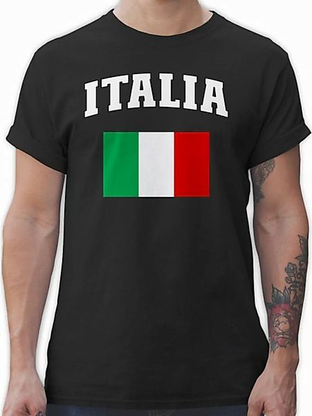 Shirtracer T-Shirt Italia Schriftzug mit Flagge, Italien, Italy 2024 Fussba günstig online kaufen