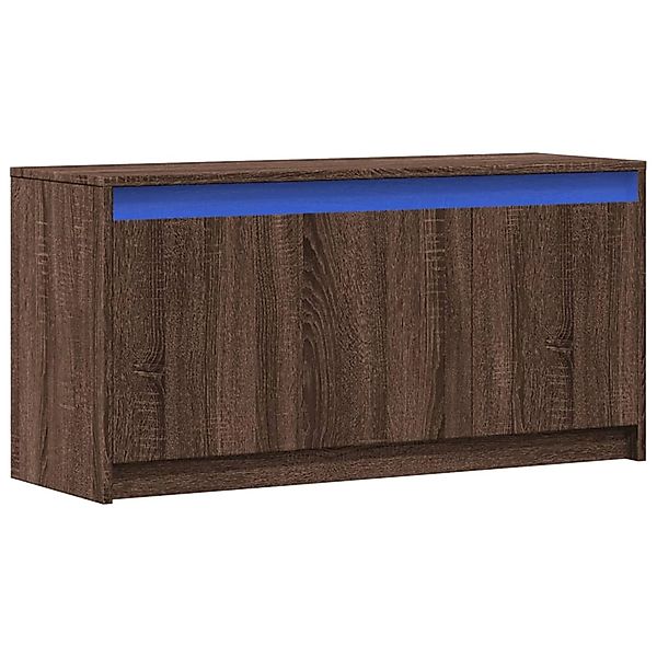 vidaXL TV-Schrank mit LED-Beleuchtung Braun Eichen-Optik 100x34x50 cm 85221 günstig online kaufen