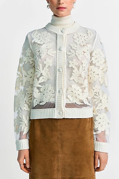 RICHROYAL Cardigan mit Mesh Embro günstig online kaufen