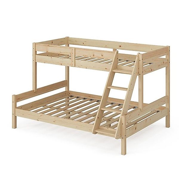 VitaliSpa® Etagenbett Everest, Naturholz, 140x200 / 90x200 cm (mit Leiter), günstig online kaufen