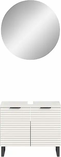 welltime Badmöbel-Set »Litica, Breite 70 cm, hochwertige Rillenfräsung, Met günstig online kaufen