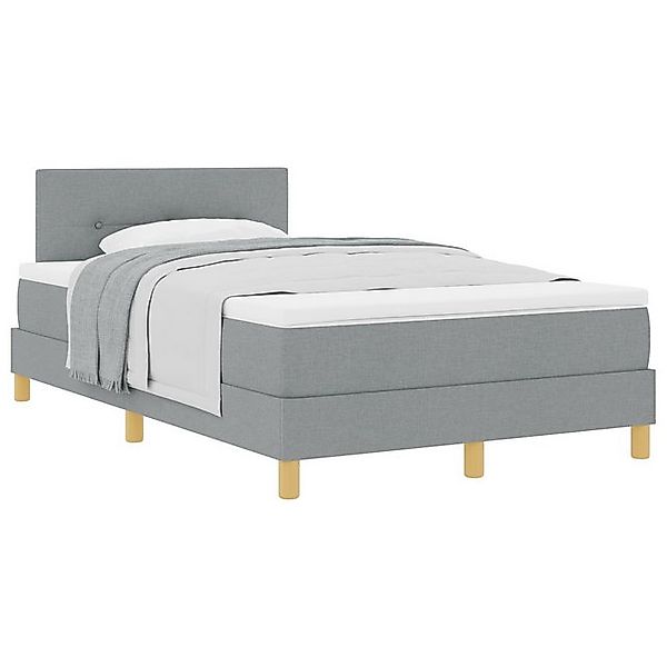 vidaXL Bett Boxspringbett mit Matratze Hellgrau 120x190 cm Stoff (1-tlg) günstig online kaufen