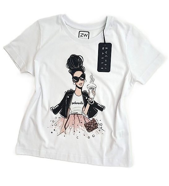 Zuckerwatte Print-Shirt Rundhals Shirt günstig online kaufen