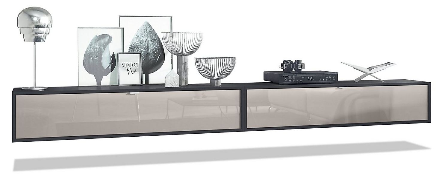 Vladon Lowboard Lana 1400 (2er-Set Tv-Kommode, mit Klappe dahinter 3 Fächer günstig online kaufen