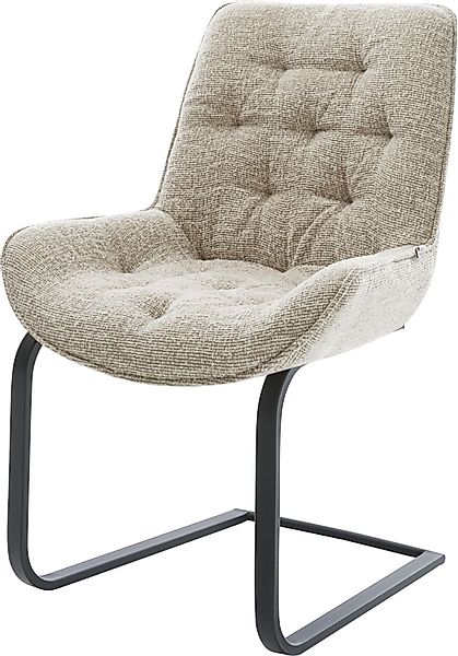 DELIFE Polsterstuhl Taimi-Flex, Freischwinger flach Schwarz günstig online kaufen