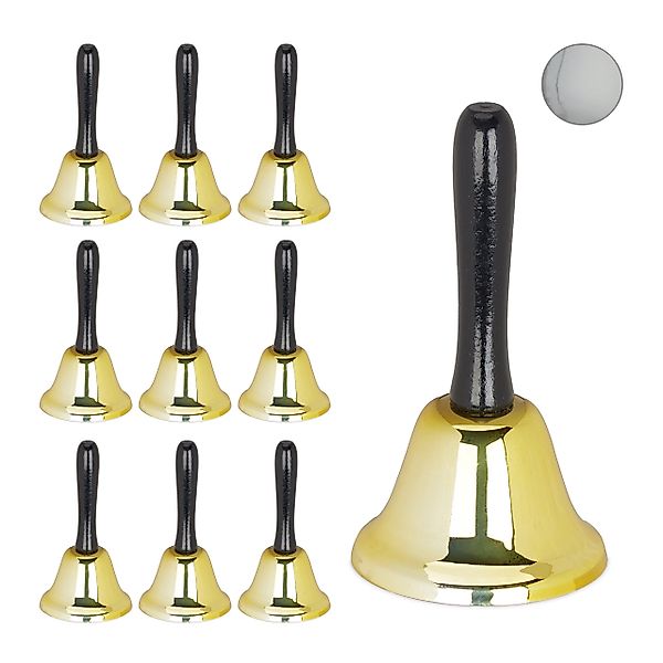 relaxdays Dekofigur 10 x Tischglocke Handglocke günstig online kaufen