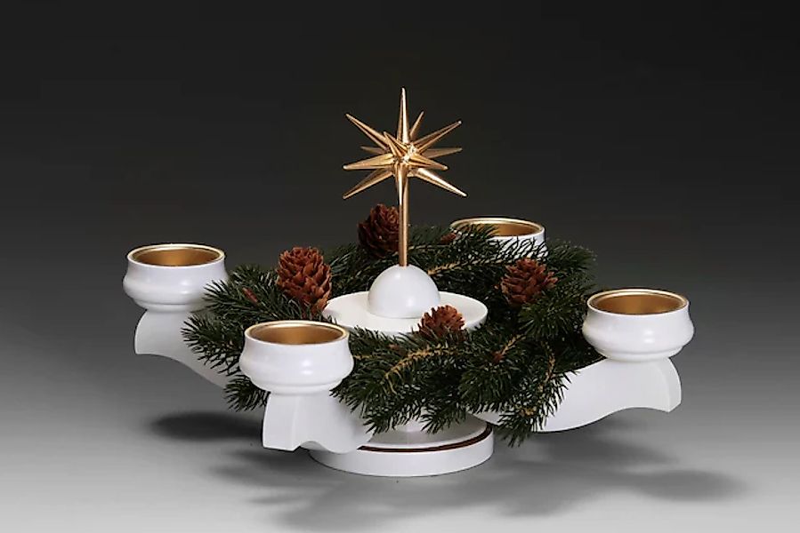 Albin Preissler Adventsleuchter »mit Weihnachtsstern und Tannenkranz, Handw günstig online kaufen