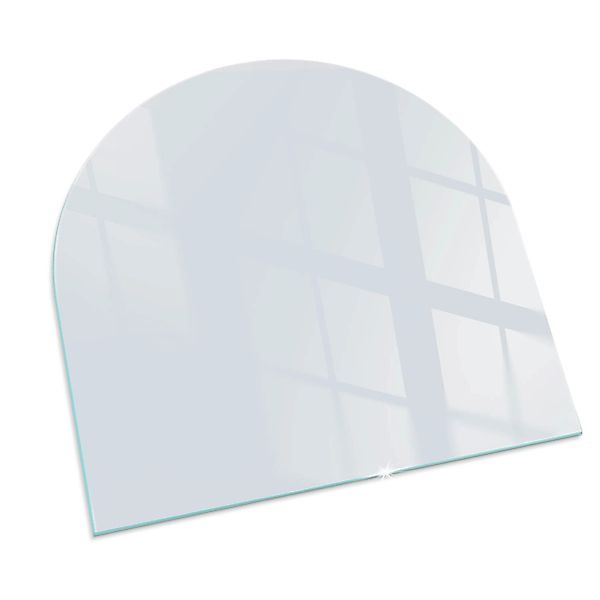 Tulup Glasplatte für Kamin Weiß Kaminofen Glas Bodenplatte Halbkreis 100x10 günstig online kaufen