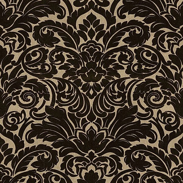 PROFHOME 335834-GU Barock Tapete Ornament Matt Schwarz 0,52 m x 10,05 m 5,2 günstig online kaufen