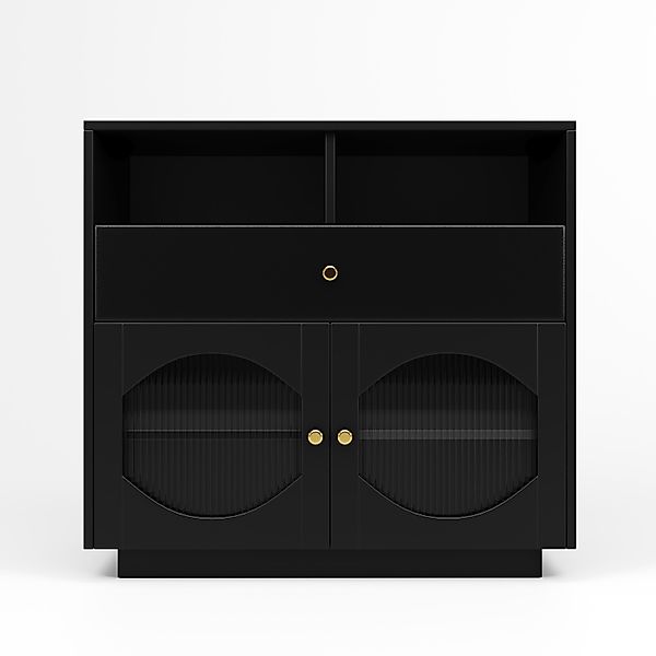 Küchenschrank Sideboard mit Glastüren, Modernes Design, Geräumiger Stauraum günstig online kaufen