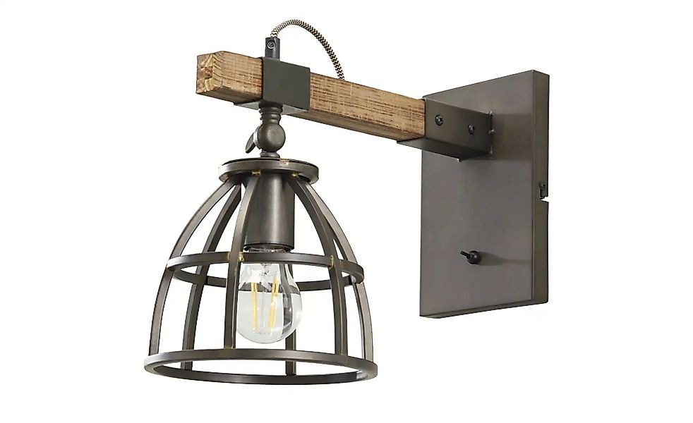 Wandleuchte  1-flammig  schwarz/holz  Frame ¦ holzfarben Lampen & Leuchten günstig online kaufen