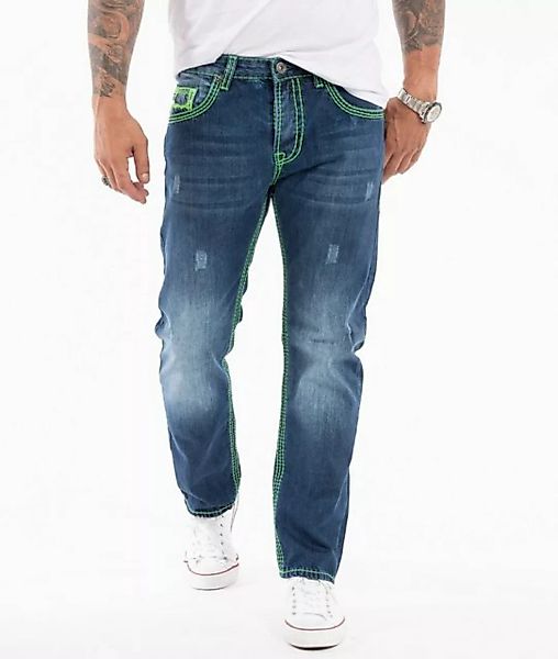 Rock Creek Straight-Jeans Herren Jeans dicke Nähte Blau RC-2271 günstig online kaufen