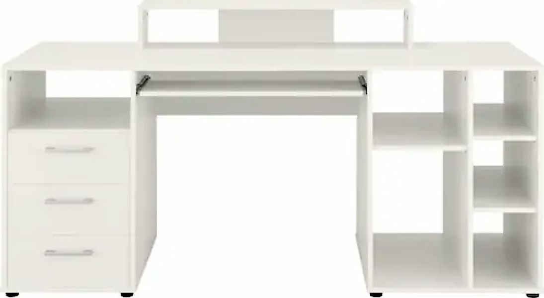 VOGL Möbelfabrik Schreibtisch »Timra«, Tastaturauszug, Aufsatz & Towerfach, günstig online kaufen