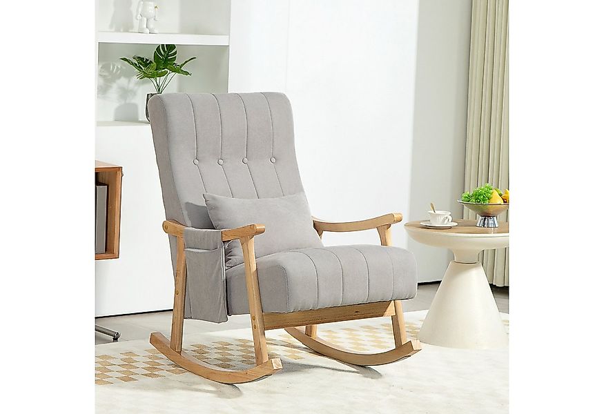 HOMCOM Schaukelstuhl (Relaxsessel, 1 St), für Wohnzimmer, Schlafzimmer, Gra günstig online kaufen