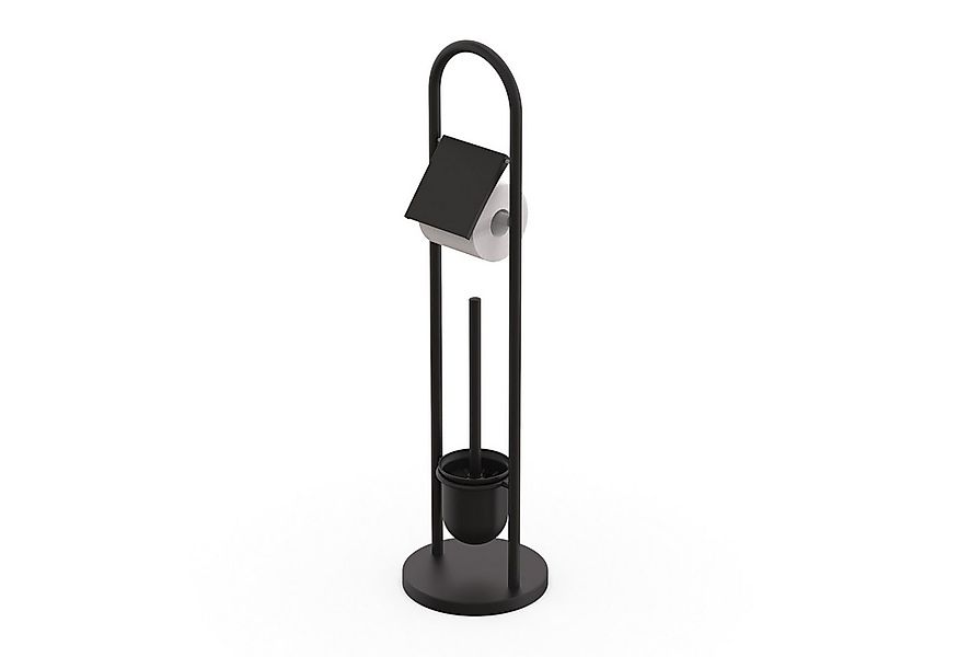 relaxdays WC-Garnitur aus Edelstahl, schwarz günstig online kaufen