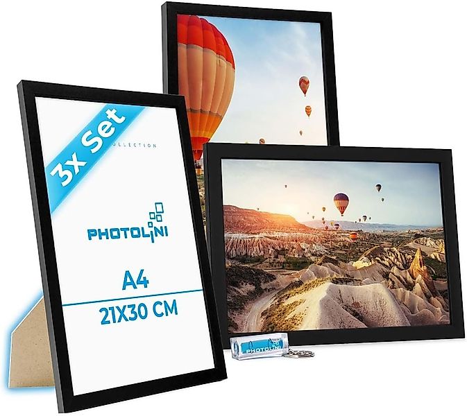 PHOTOLINI Bilderrahmen 3er Set, stabiles MDF-Holz, mit Acrylglas, extra Zub günstig online kaufen