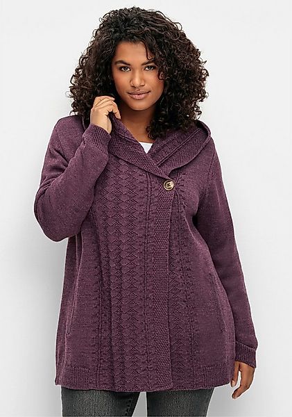 sheego by Joe Browns Strickjacke Cardigan Langarm mit Kapuze und Knopfversc günstig online kaufen