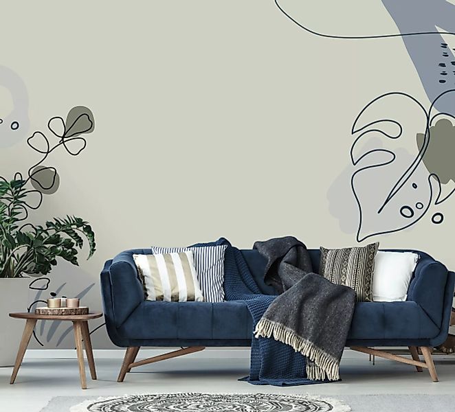 living walls Fototapete »ARTist Drawn Leaves«, Vlies, Wand, Schräge günstig online kaufen
