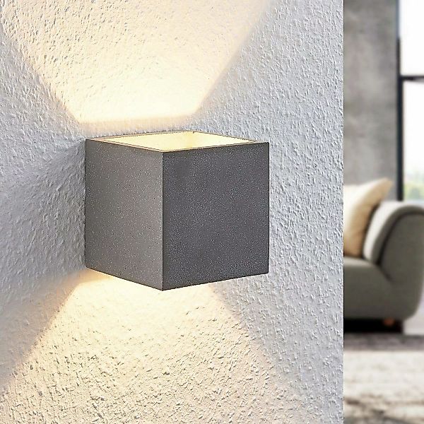 Lindby Wandlampe Nellie, grau, Beton, 11,5 cm breit günstig online kaufen