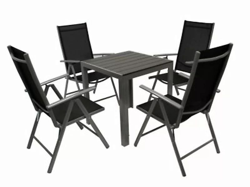 DEGAMO® Garnitur SORANO 5-teilig mit Tisch 70x70cm, Aluminium + Polywood + günstig online kaufen