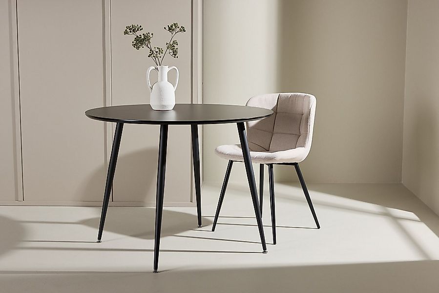 BOURGH Esstisch PLAZA runder Esstisch Ø100cm - Esszimmertisch in schwarz, F günstig online kaufen