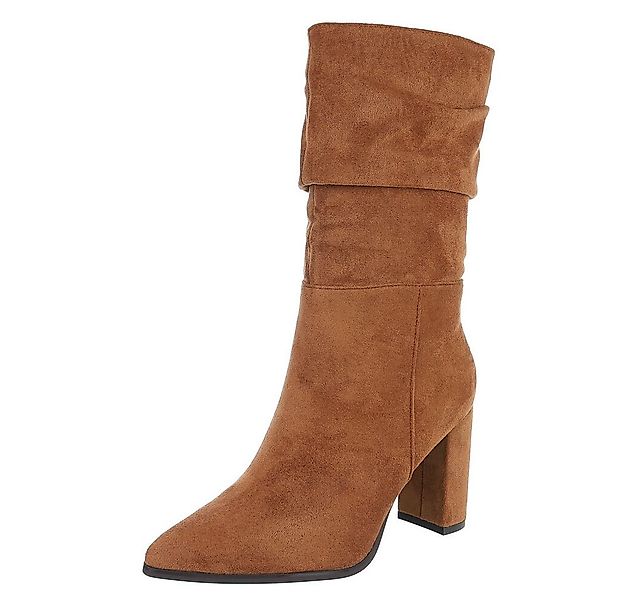 Ital-Design Elegante Damen Boots mit Blockabsatz für Freizeit und Events Hi günstig online kaufen