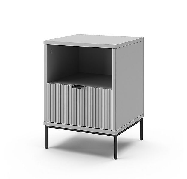 Vicco Nachtschrank Eliza, Grau, 40 x 55 cm mit 1 Schublade günstig online kaufen