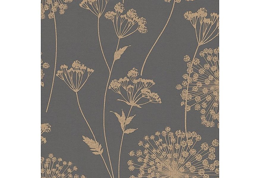 WOW Vliestapete Feld Grau, geprägt, geblümt, FSC® zertifiziert, mit lebhaft günstig online kaufen