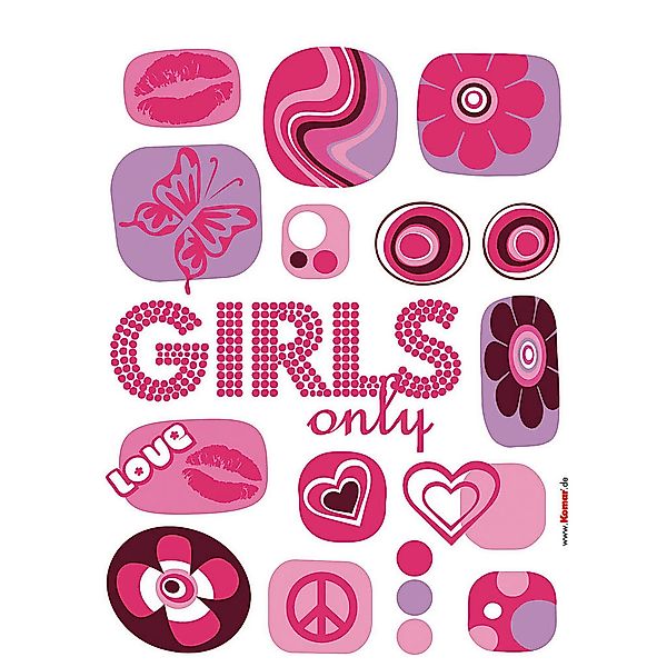 Komar Wandtattoo Girls only  Girls only B/L: ca. 50x70 cm günstig online kaufen