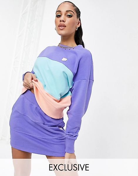 Puma – Downtown – Mehrfarbiges Sweatshirt mit Rundhalsausschnitt und Farbbl günstig online kaufen
