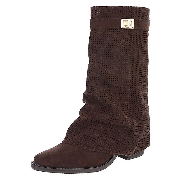 Ital-Design Eleganter perforierter Boot mit Riegelverschluss für Damen West günstig online kaufen
