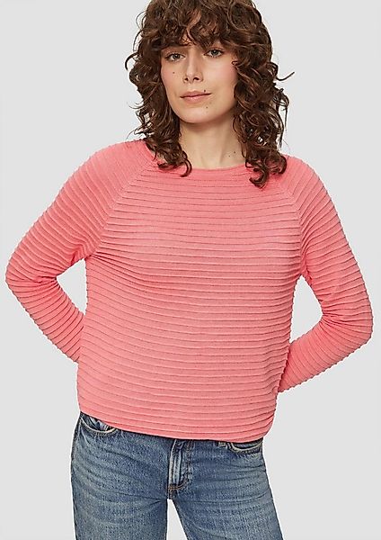 QS Longpullover Strickpullover Pullover mit Strukturmuster aus Viskosemix günstig online kaufen