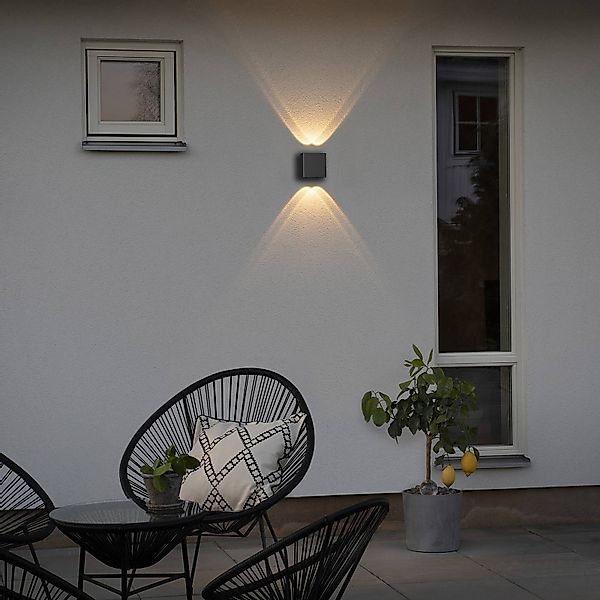 Gnosjö Konstsmide AL LED-Wandleuchte Chieri 2x2 anthrazit 7891-370 - 7891-3 günstig online kaufen