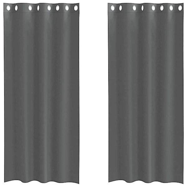 vidaXL Voile Vorhänge mit Ösen 2 Stk Dunkelgrau 140x245 cm 4102080 günstig online kaufen