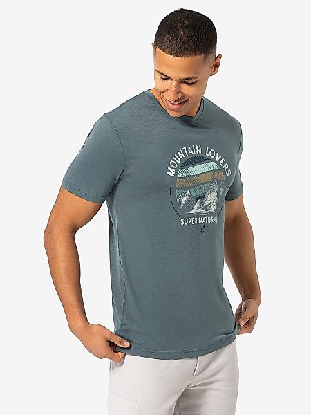 SUPER.NATURAL Print-Shirt für Herren, nachhaltig, Merino günstig online kaufen