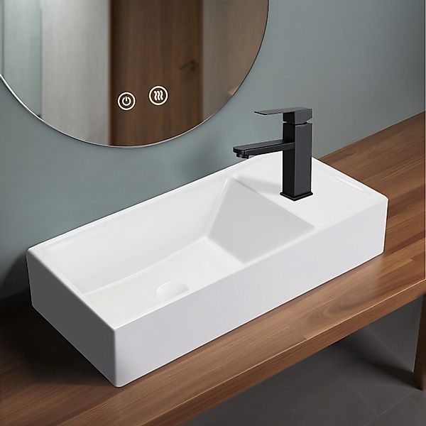 Nettlife Waschbecken Badezimmer Aufsatzwaschbecken Keramik Eckig günstig online kaufen