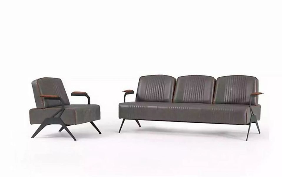 JVmoebel Sofa Sofa Set 2 Luxus Möbel Sofagarnitur Dreisitzer Arbeitszimmer, günstig online kaufen