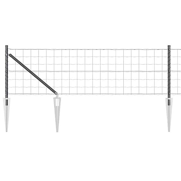 vidaXL Zaun mit Pfosten Grau 0,4 x 50 m Stahl 3350699 günstig online kaufen