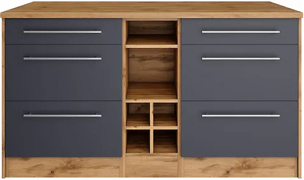HELD MÖBEL Kücheninsel »Wien«, Breite 153 cm, MDF-Fronten, Flaschenregal günstig online kaufen