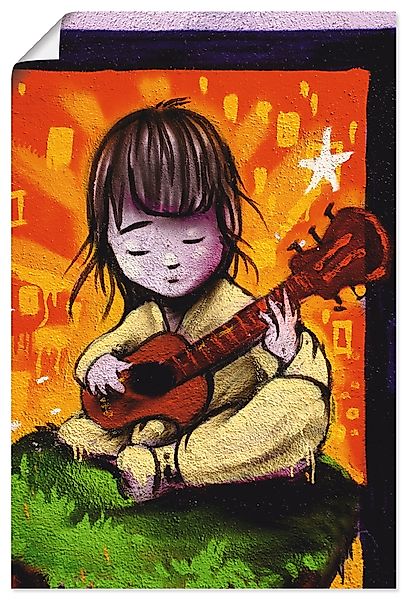 Artland Poster "Junge mit Gitarre - Graffiti", Kind, (1 St.), als Alubild, günstig online kaufen