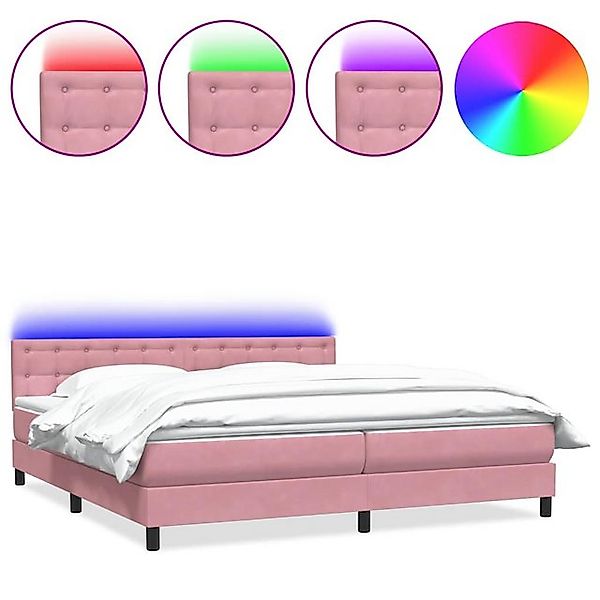 vidaXL Boxspringbett, Boxspringbett mit Matratze Rosa 200x210 cm Samt günstig online kaufen