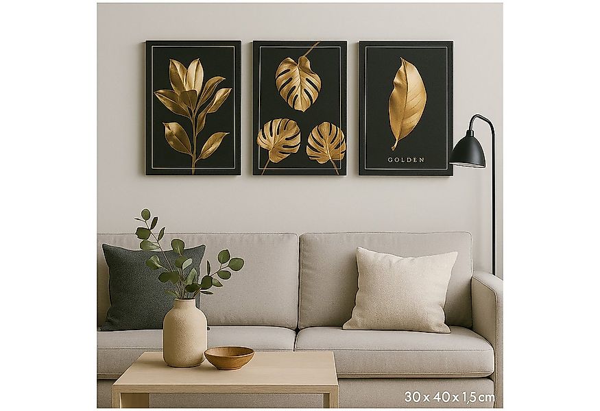 HTI-Living Wandbild Bilder 3er Set Canvas, (Set, 3 St), Leinwand Monstera L günstig online kaufen
