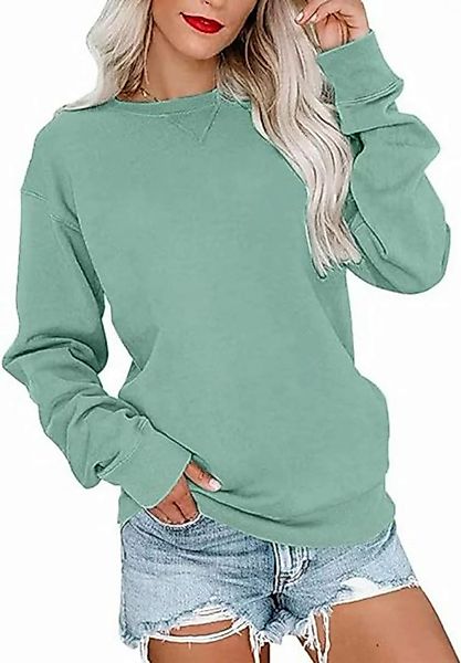 KIKI Langarmshirt Damen Sweatshirt Pullover Elegant Basic Langarmshirt Rund günstig online kaufen