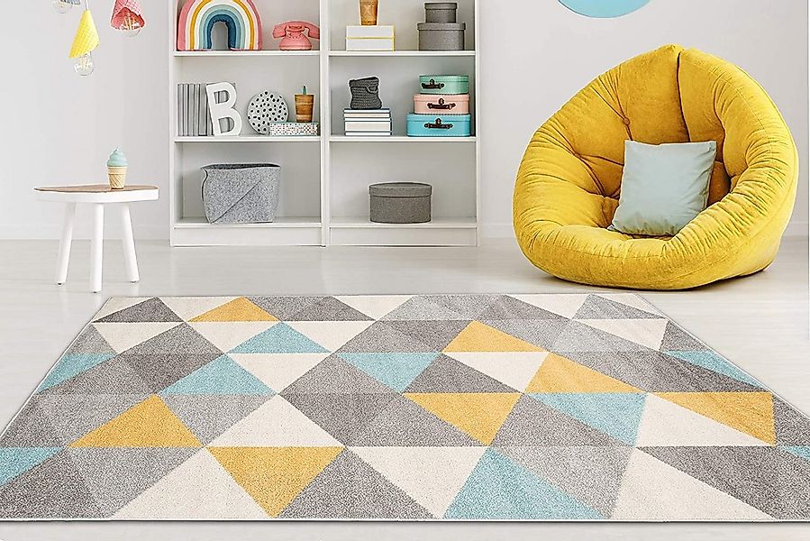 Mazovia Teppich LAZUR_Geometric, 140x190, Geometrisch, Modern, Kurzflor, Ge günstig online kaufen