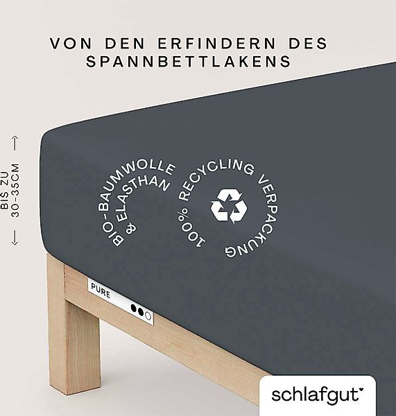 Schlafgut Spannbettlaken PURE Bio-Baumwolle mit Elasthan, günstig online kaufen