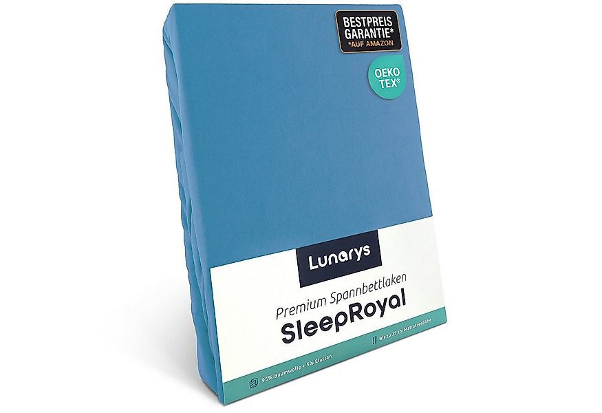 Lunarys Spannbettlaken SleepRoyal, Jersey-Elasthan, Gummizug: rundum, (1 St günstig online kaufen