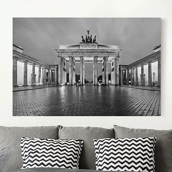 Leinwandbild Berlin - Querformat Erleuchtetes Brandenburger Tor II günstig online kaufen