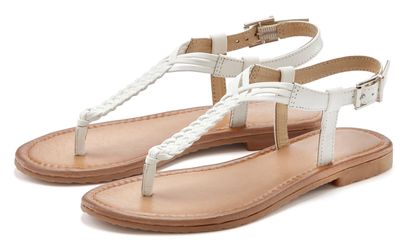 Vivance Zehentrenner Sandalette, Sommerschuh,Sandale aus Leder mit Flecht-O günstig online kaufen